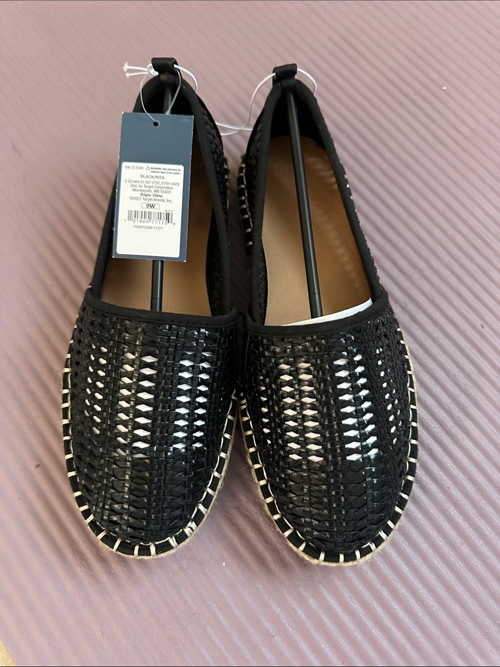 Universal Thread Black Woven Espadrille Loafers - Women